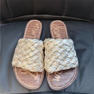 Sam Edelman Gold Woven Slide Sandal